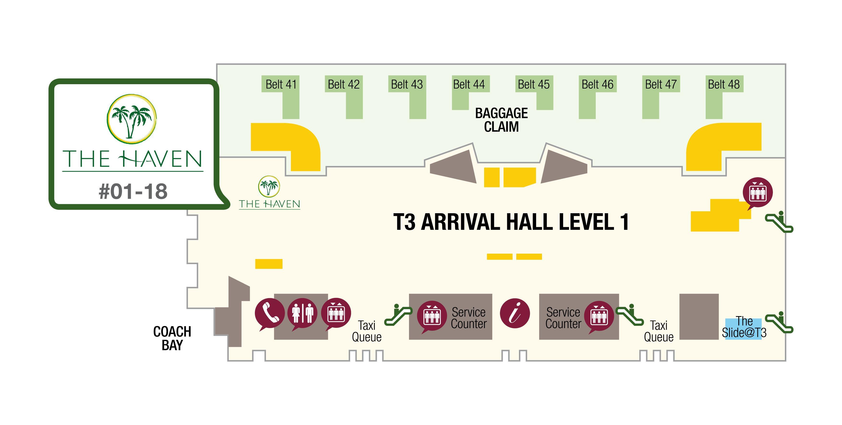 新加坡樟宜机场the haven lounge (t3 arrival)位置,餐饮点评