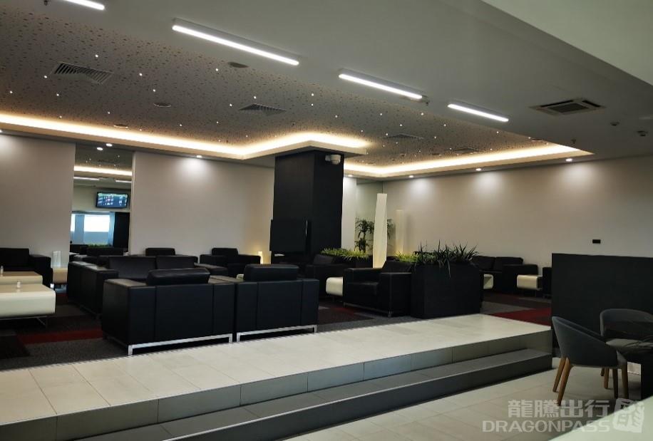 Airport Business Lounge — food & bar